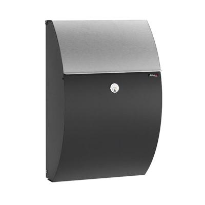 Allux Brievenbus 7000 Zwart/Rvs Klep - 40700035