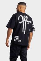 Off The Pitch Chalk Oversized T-Shirt Heren Zwart - Maat XS - Kleur: Zwart | Soccerfanshop