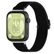 Elastische nylon band - Zwart - Huawei Watch Fit 3 / Fit 4