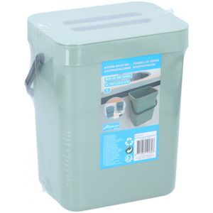 Afvalbak/vuilnisbak - 1 stuk - 5,5 liter - Kunststof - Groen   -