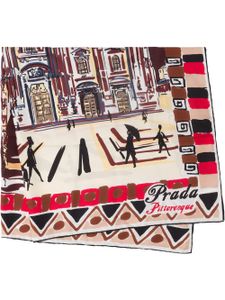 Prada foulard Pittoresque Milan en soie - Rouge