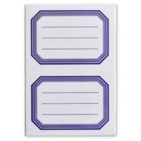 Soho schooletiketten 70 x 52 mm wit/blauw 5 vellen à 2 stuks - thumbnail