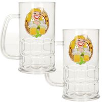 Set van 4x stuks bierfeest/Oktoberfest bierpul/bierglas plastic 400 ml - thumbnail