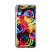 Neon bloemen: Samsung Galaxy A40 Transparant Hoesje