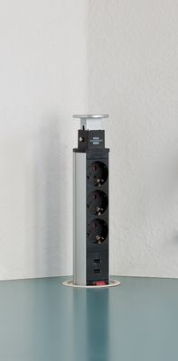 Brennenstuhl 1396200013 power uitbreiding 2 m 3 AC-uitgang(en) Binnen Aluminium, Zwart