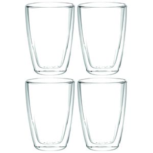 Set van 4x stuks dubbelwandige koffieglazen/theeglazen 400 ml