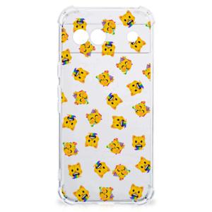 Doorzichtige Silicone Hoesje voor Google Pixel 8A Katten Emojis