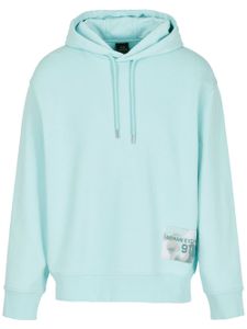 Armani Exchange hoodie en coton à logo appliqué - Bleu