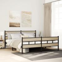 Bedframe zonder matras metaal sonoma eikenkleur 200x200 cm