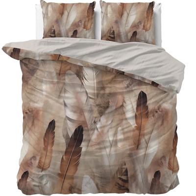 Dreamhouse Feathura Dekbedovertrek Taupe-1-persoons (140 x 200/220 cm)