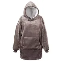 Oversized fleece hoodie taupe