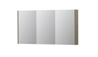 INK SPK2 spiegelkast met 3 dubbelzijdige spiegeldeuren, 6 verstelbare glazen planchetten, stopcontact en schakelaar 140 x 14 x 73 cm, greige eiken