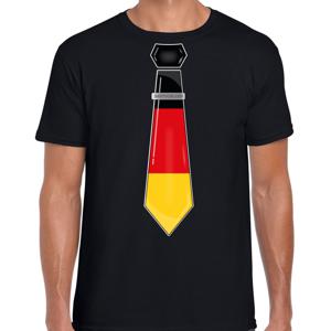 Verkleed T-shirt voor heren - stropdas Duitsland - zwart - supporter - themafeest