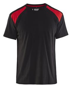 Blåkläder T-Shirt bicolour 33791042 | Zwart/Rood | Maat S - 7330509604670