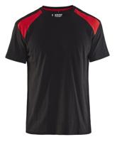 Blåkläder T-Shirt bicolour 33791042 | Zwart/Rood | Maat S - 7330509604670