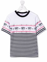 Chiara Ferragni Kids t-shirt à rayures - Blanc - thumbnail