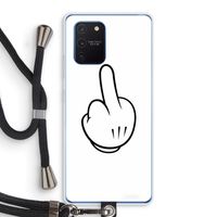 Middle finger white: Samsung Galaxy Note 10 Lite Transparant Hoesje met koord
