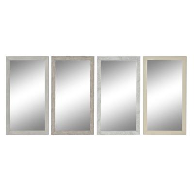 Wandspiegel DKD Home Decor Wit Beige Donker grijs 36 x 2 x 66 cm (4 Stuks)
