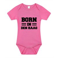 Born in Den Haag cadeau baby rompertje roze meisjes