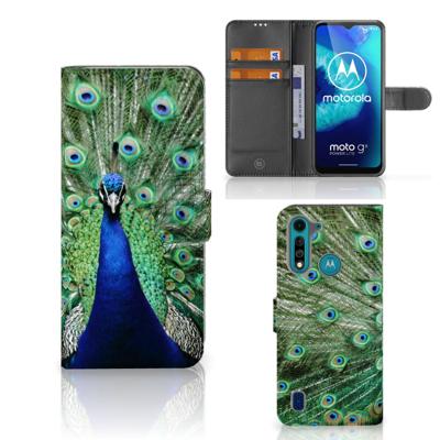 Motorola G8 Power Lite | Telefoonhoesje | Met pasjeshouder | Pauw