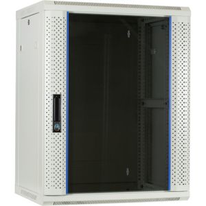 DSI 15U witte wandkast met glazen deur - DS6415W server rack 600 x 450 x 770mm