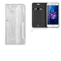 Huawei Y5 2 | Y6 Compact Book | Wallet Case | White Wood