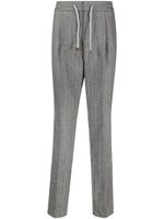 Brunello Cucinelli pantalon de costume à taille à lien de resserrage - Gris - thumbnail