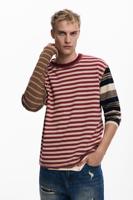 Grunge gestreept T-shirt - MATERIAL FINISHES - XL