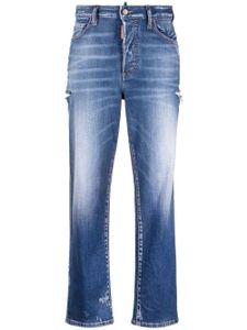 DSQUARED2 jean droit à effet usé - Bleu