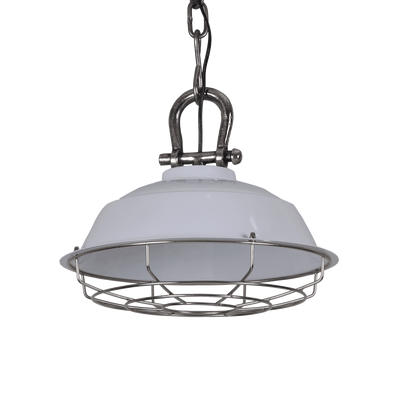 Industriële Hanglamp Milan 36 cm 1 Lichts Glans Wit Industriële Hanglamp Milan 36 cm 1 Lichts Glans Wit