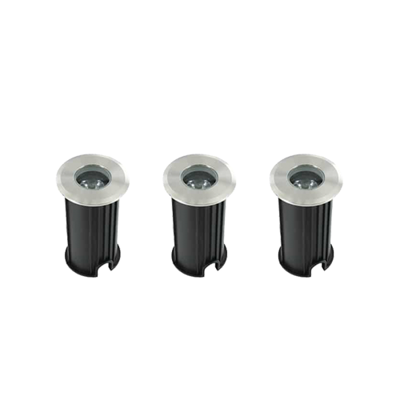 Set 3x Rota LED mini grondspot 1Watt RVS 304 rond IP65