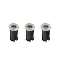 Set 3x Rota LED mini grondspot 1Watt RVS 304 rond IP65 Set 3x Rota LED mini grondspot 1Watt RVS 304 rond IP65