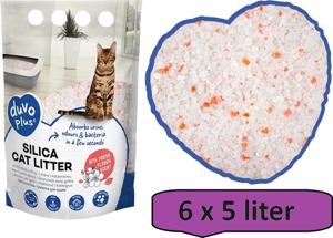 Premium silica kattenbakvulling bloemen Wit/roze 1-8mm - 6 x 5L