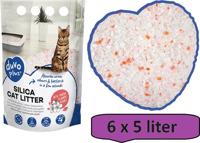 Premium silica kattenbakvulling bloemen Wit/roze 1-8mm - 6 x 5L