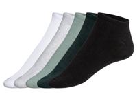 LIVERGY 5 paar heren sneakersokken (groen/grijs/wit/zwart, 39-42)