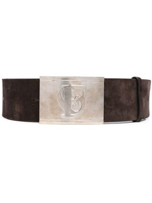 Gianfranco Ferré Pre-Owned ceinture à plaque logo (années 1990) - Marron