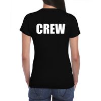 Crew / personeel tekst t-shirt zwart dames