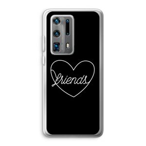 Friends heart black: Huawei P40 Pro Plus Transparant Hoesje