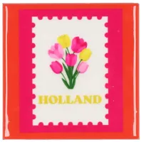 Daan Kromhout Design tegeltje keramiek holland 10x10cm orange, pink