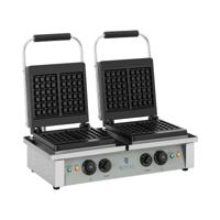 Wafelijzer - 2 x 2.000 watt - rechthoekig