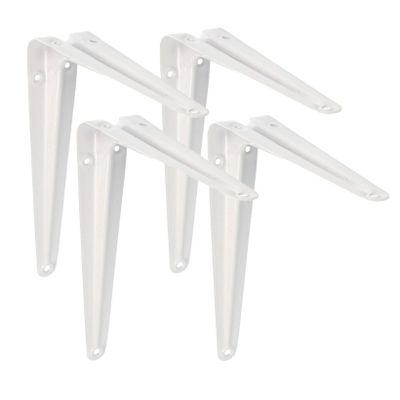 AMIG Plankdrager/planksteun van metaal - 4x - gelakt wit - H200 x B150 mm AMIG Plankdrager/planksteun van metaal - 4x - gelakt wit - H200 x B150 mm