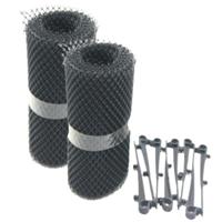 Dakgootbescherming - zwart - 12 meter - kunststof - bladeren - inc. haken