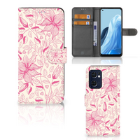 OPPO Find X5 Lite | Reno 7 5G Hoesje Pink Flowers - thumbnail