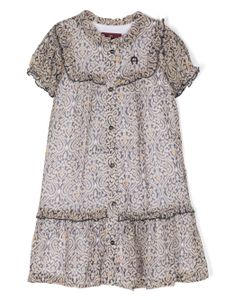 Aigner Kids robe volantée à pois - Multicolore