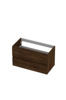 Onderkast INK 2 laden greeploos met houten keerlijst 90 cm x 45 cm x 52 cm Koper eiken 1257140