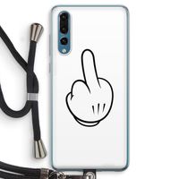 Middle finger white: Huawei P20 Pro Transparant Hoesje met koord