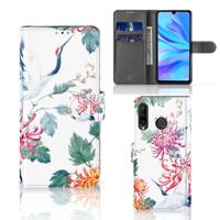 Huawei P30 Lite (2020) | Telefoonhoesje | Met pasjeshouder | Bird Flowers