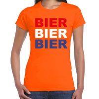 Bier t-shirt oranje voor dames - Koningsdag / EK/WK shirts - thumbnail