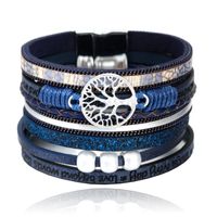 Blauwe dames armband Ibiza stijl met kralen en levensboom - thumbnail