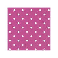 20x Polka Dot 3-laags servetten fuchsia roze met witte stippen 33 x 33 cm - thumbnail